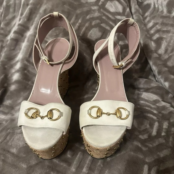 Gucci platform studded wedge heel sandals - Picture 1 of 13